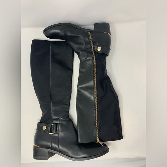Steve Madden Ryder Black Leather Textile Riding Boot Size 8.5 - Picture 7 of 10